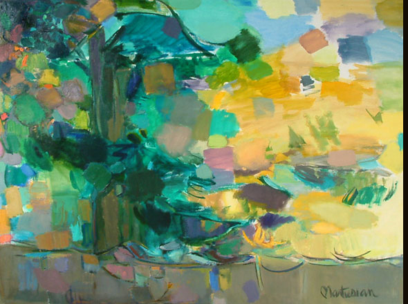 Backyard Oak Painting © Paula Martiesian