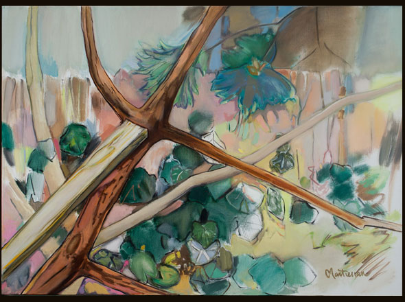 Crossed Branches Painting © Paula Martiesian